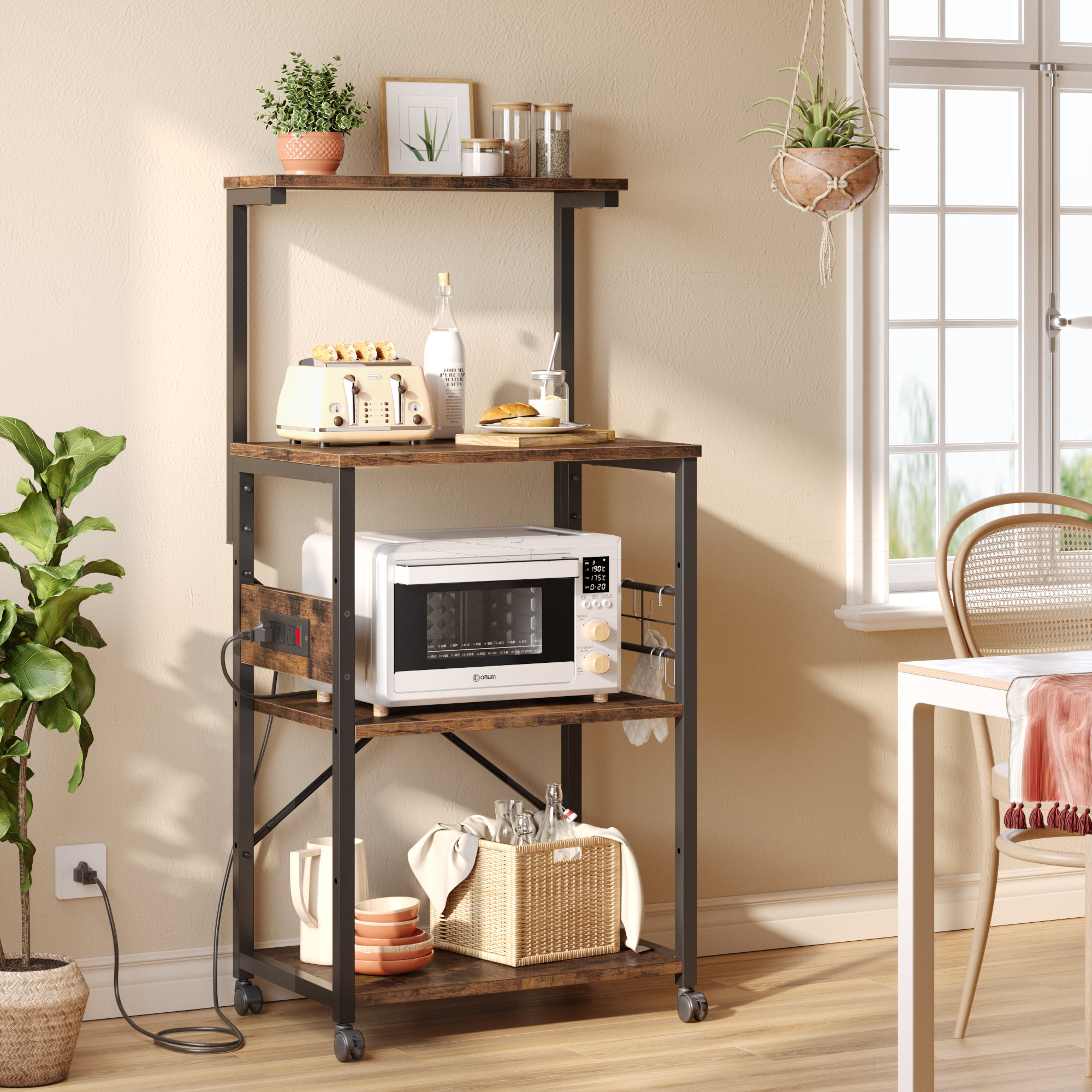 Steelside™ Gordon 23.6" W Kitchen Cart & Bakers Rack & Reviews Wayfair Canada